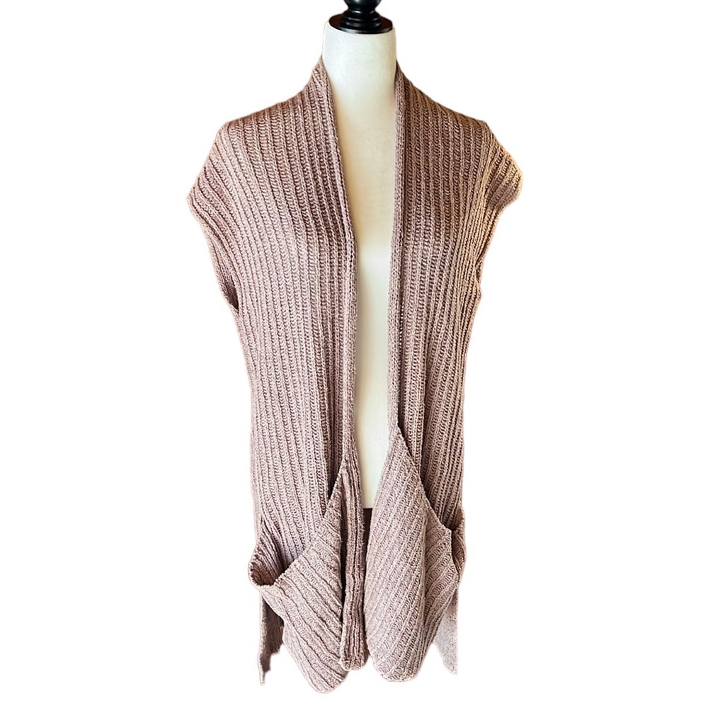 Free People Oversize Knit Open Vest size X Small